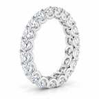Oval Shared U-Prong Lab-Grown Diamond Eternity Band — 5 x 3 mm — 14K white gold — studio three-quarter view