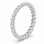 Round Shared U-Prong Lab-Grown Diamond Eternity Band — 2 mm — 14K white gold — studio three-quarter view