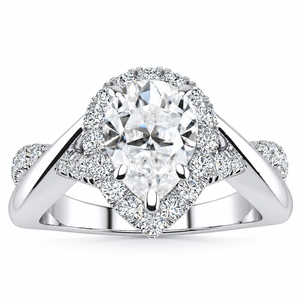 Fiona engagement ring — white gold — front view
