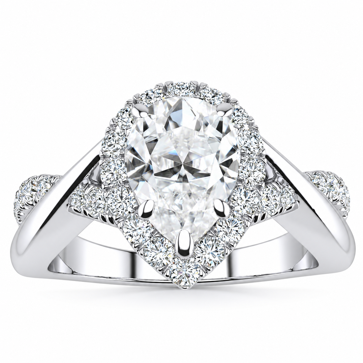 Fiona engagement ring — white gold — front view