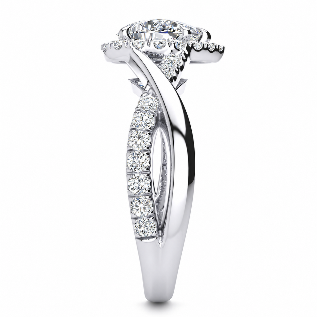 Fiona engagement ring — white gold — side view