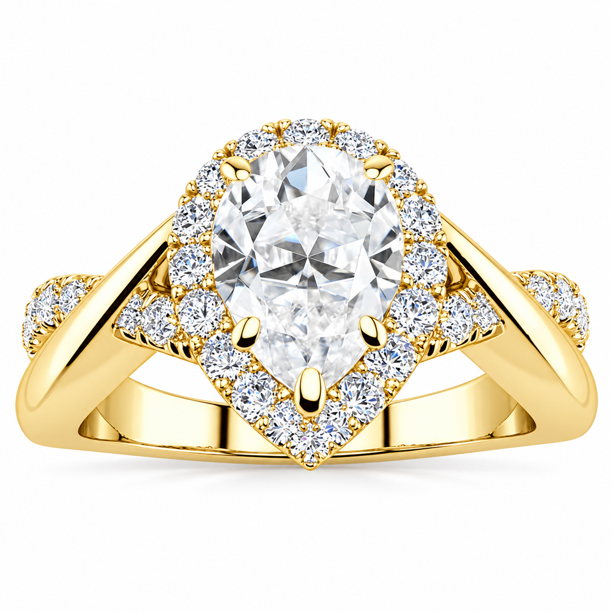 Fiona engagement ring — yellow gold — front view