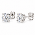 14K White Gold Lab-Grown Moissanite Lightweight Stud Earrings — 5 mm stones — enhanced studio view