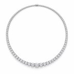 Graduated round lab grown diamond Riviera necklace front view