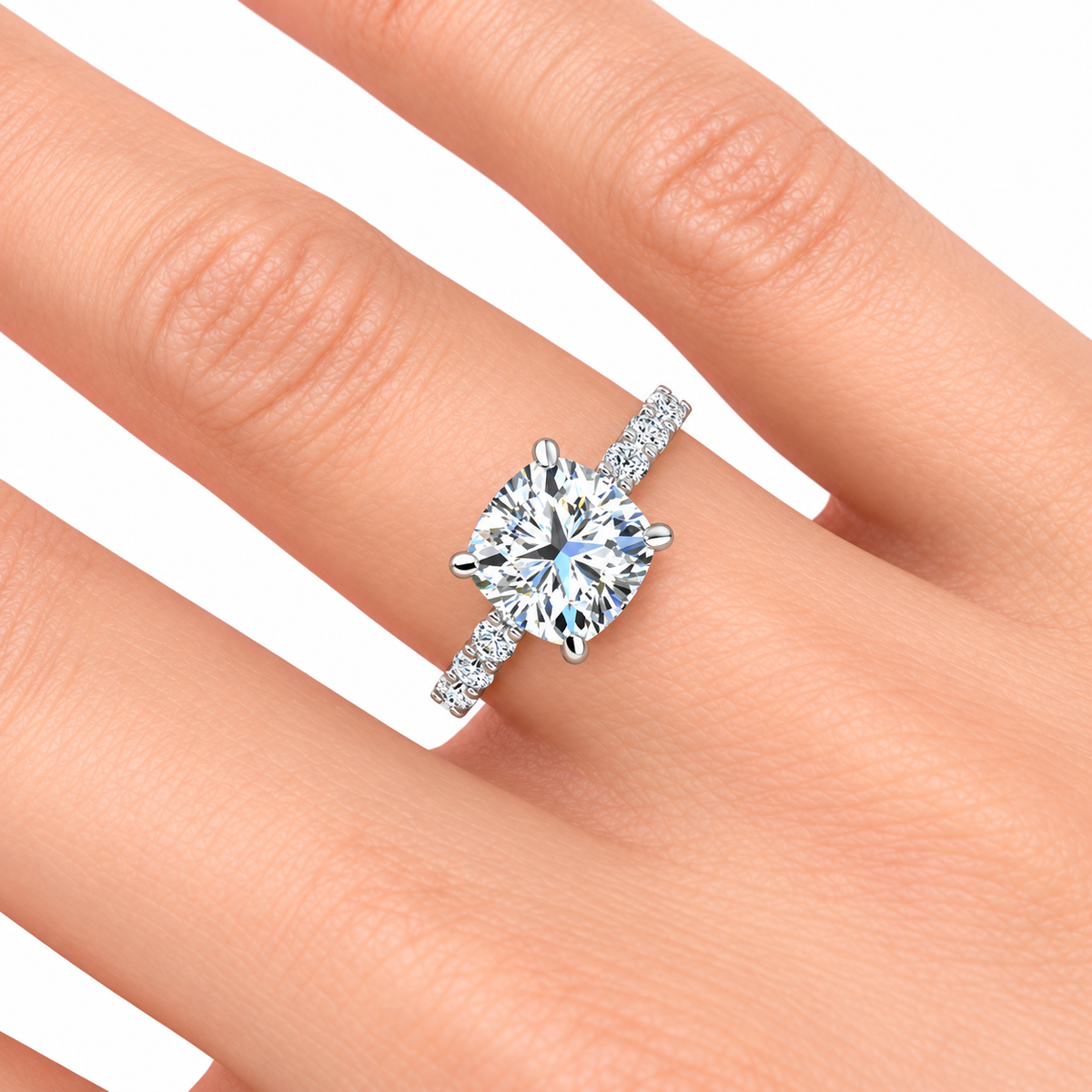 Griselda Lab Grown Diamond Ring — white gold — hand view