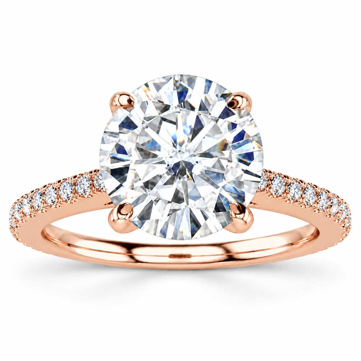 Haley Lab Grown Diamond Ring — rose gold — front view