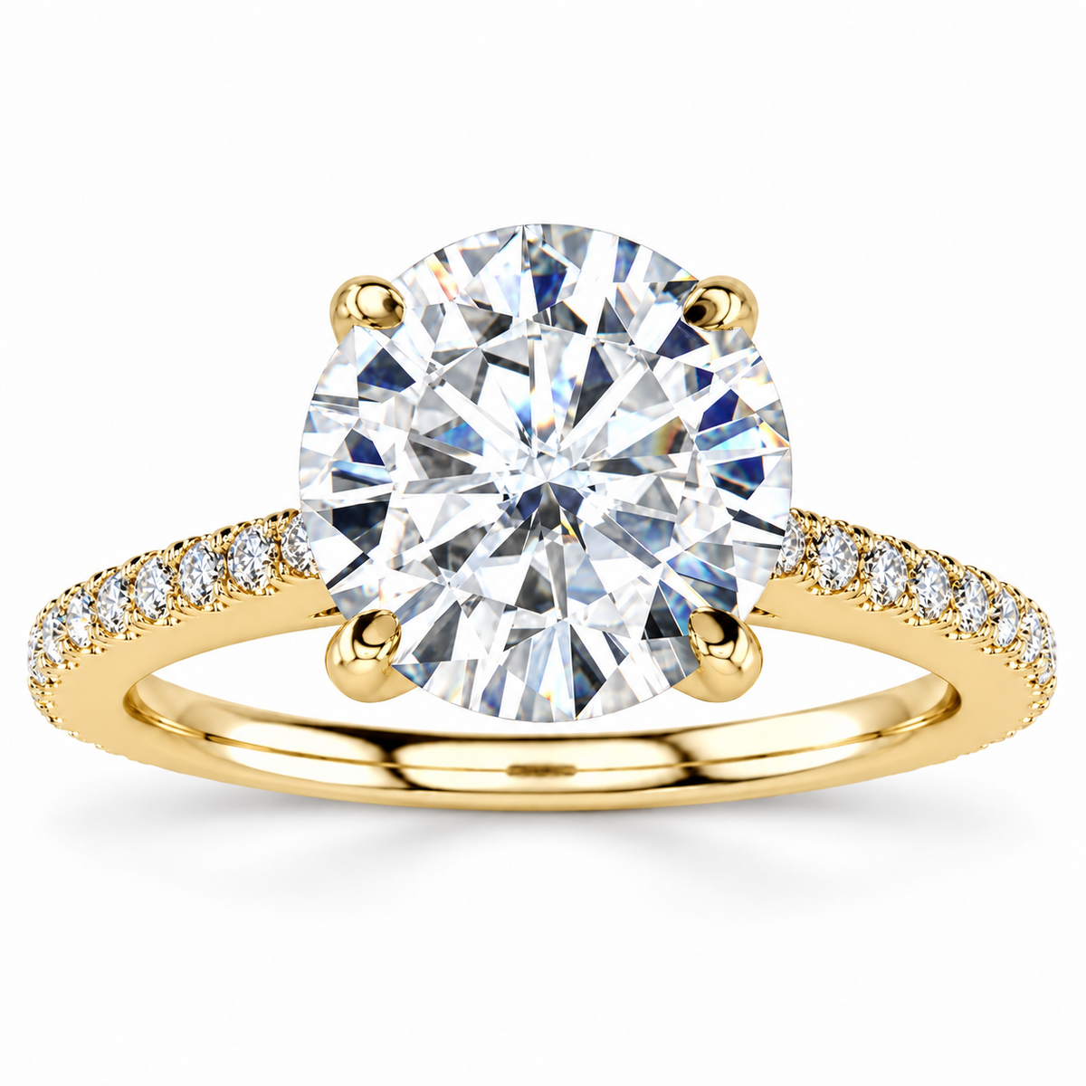 Haley Lab Grown Diamond Ring — yellow gold — front view