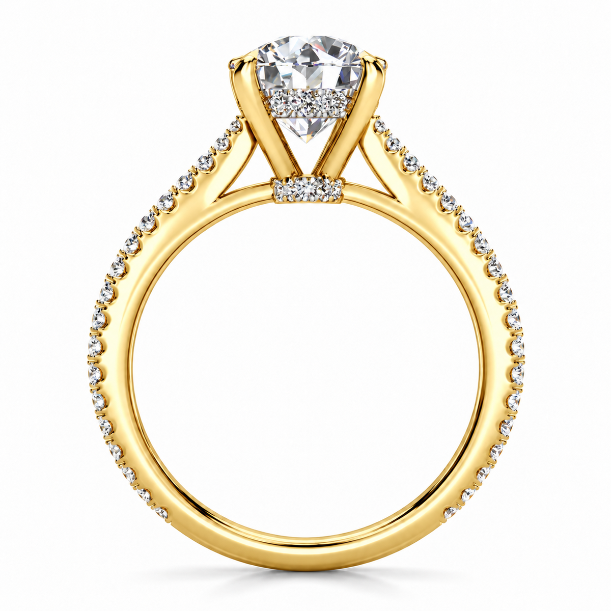 Haley Lab Grown Diamond Ring — yellow gold — side profile