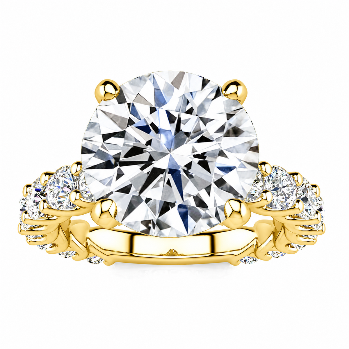 Hannah Lab Grown Diamond Ring — yellow gold — front view