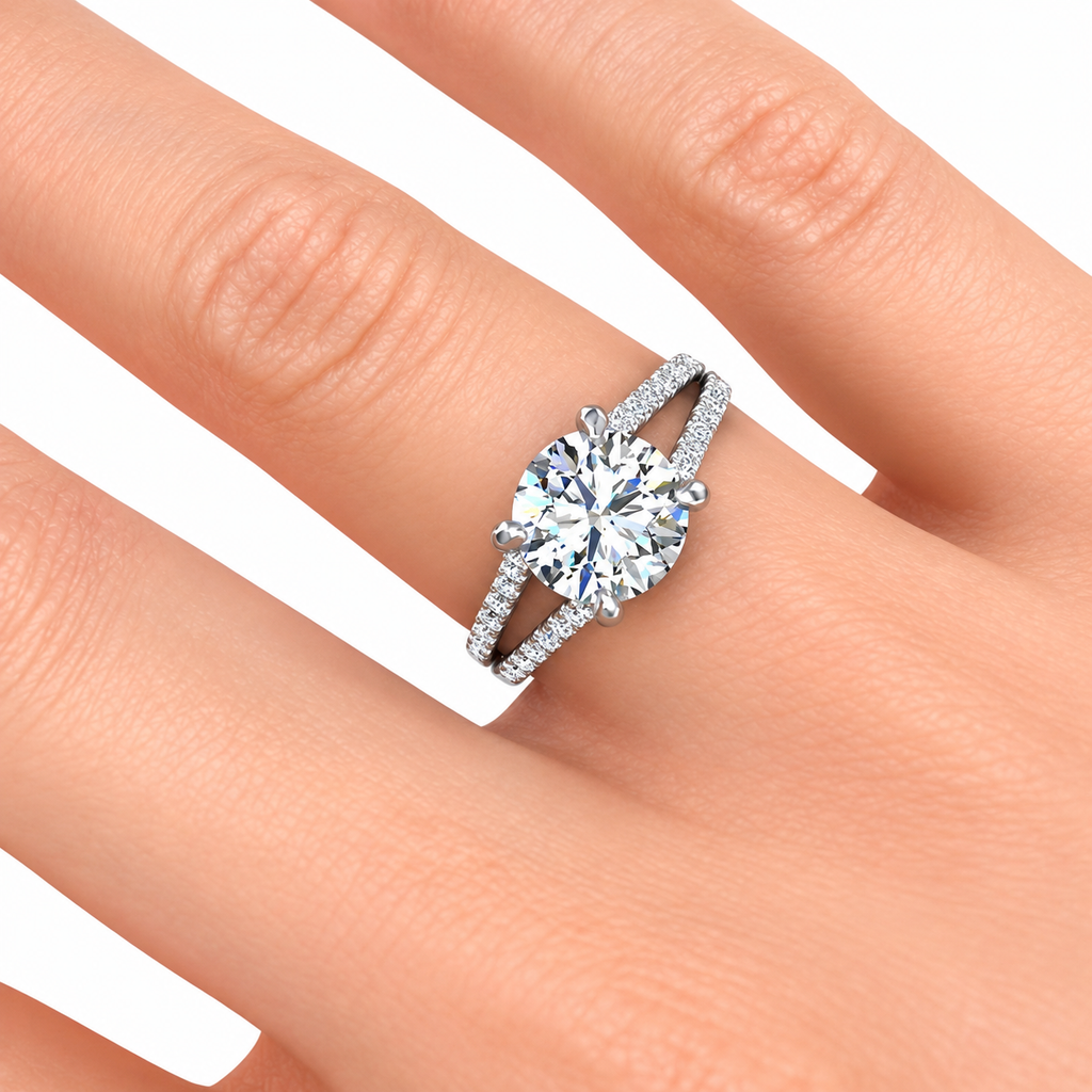 Harley Lab Grown Diamond Ring — white gold — hand view