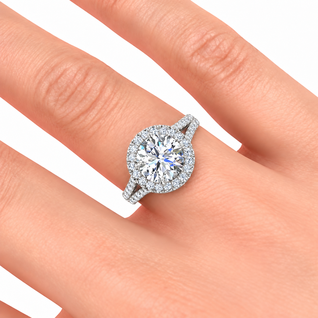 Ingrid Lab Grown Diamond Ring — white gold — hand view