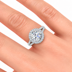 Ingrid Lab Grown Diamond Ring — white gold — hand view