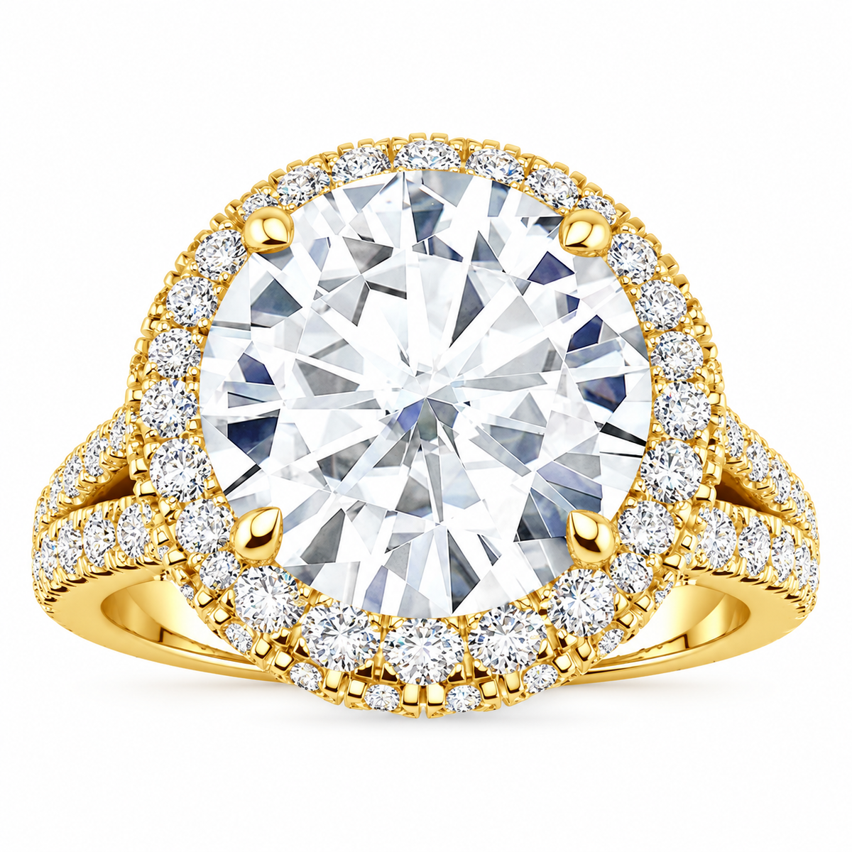 Ingrid Lab Grown Diamond Ring — yellow gold — front view
