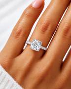 Iris Lab Grown Diamond Ring — white gold — on hand