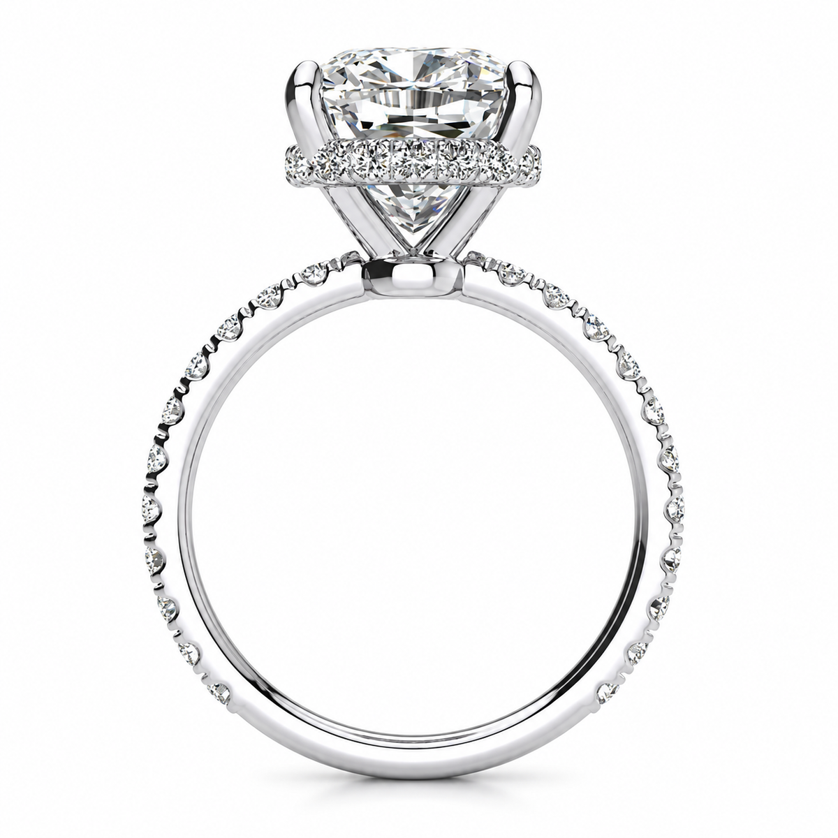 Iris Lab Grown Diamond Ring — white gold — side profile