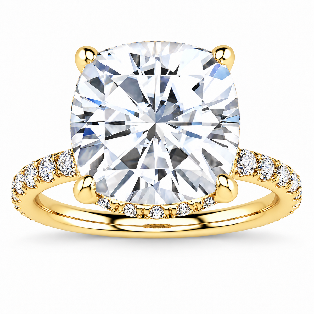 Iris Lab Grown Diamond Ring — yellow gold — front view