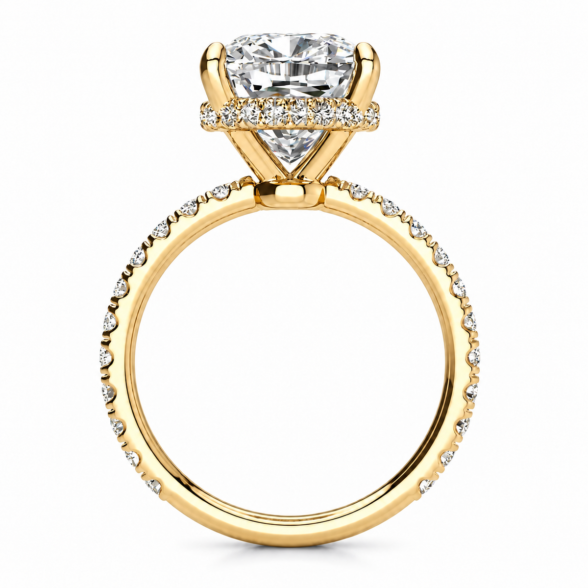 Iris Lab Grown Diamond Ring — yellow gold — side profile