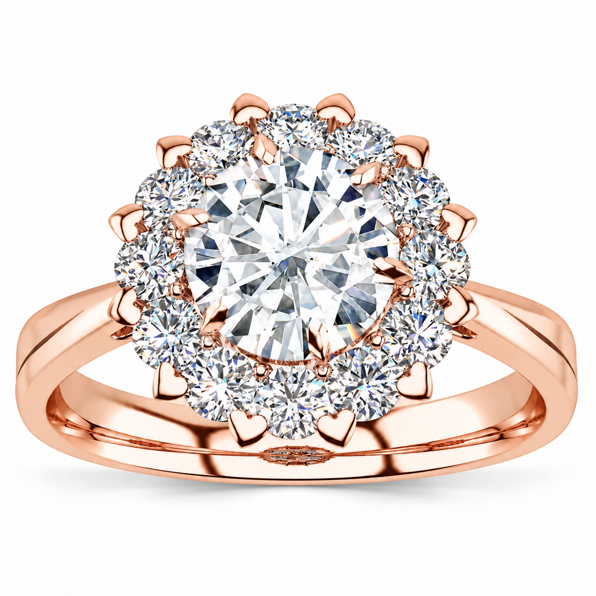 Jamie Lab Grown Diamond Ring — rose gold — front view