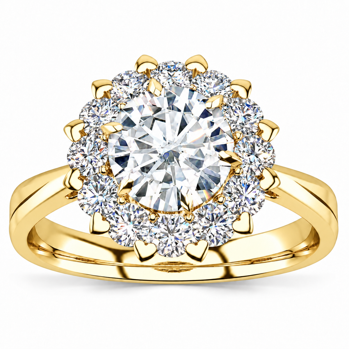 Jamie Lab Grown Diamond Ring — yellow gold — front view