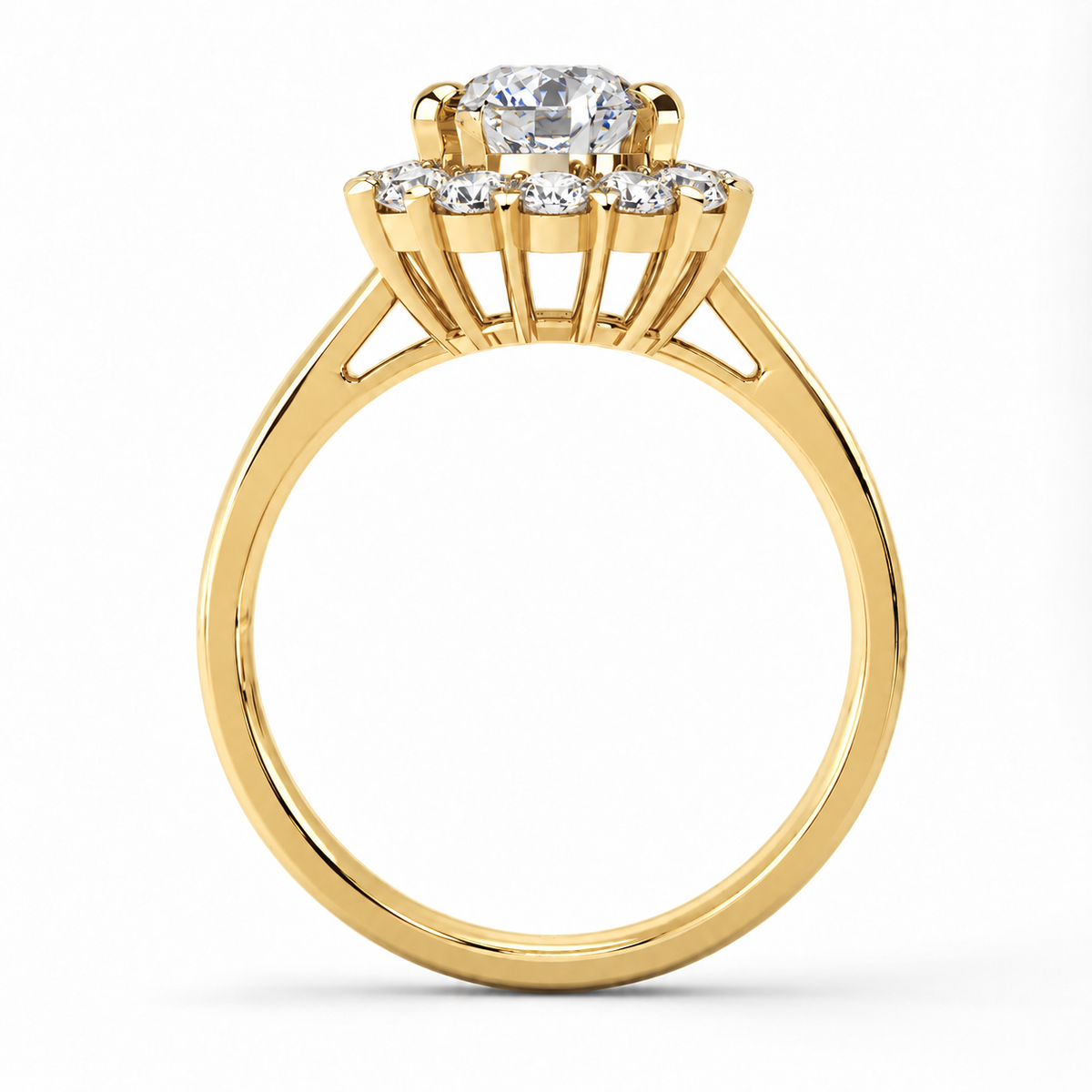 Jamie Lab Grown Diamond Ring — yellow gold — side profile