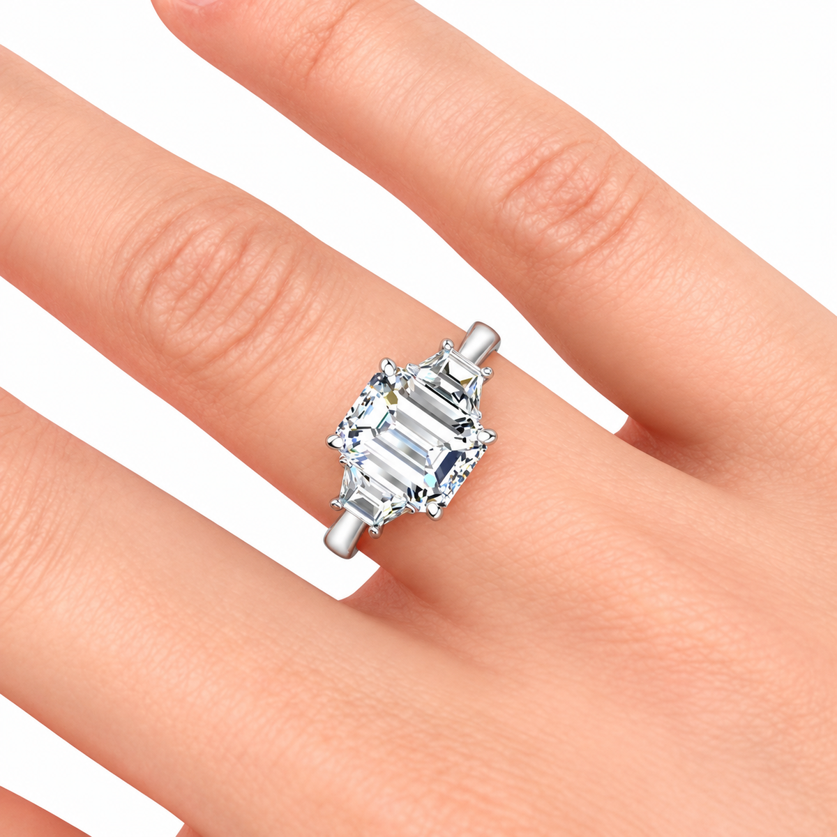 Janet Lab Grown Diamond Ring — white gold — hand view