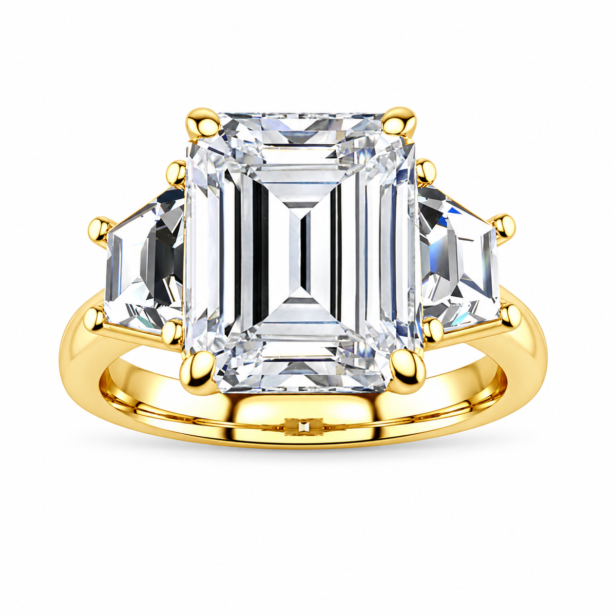 Janet Lab Grown Diamond Ring — yellow gold — front view