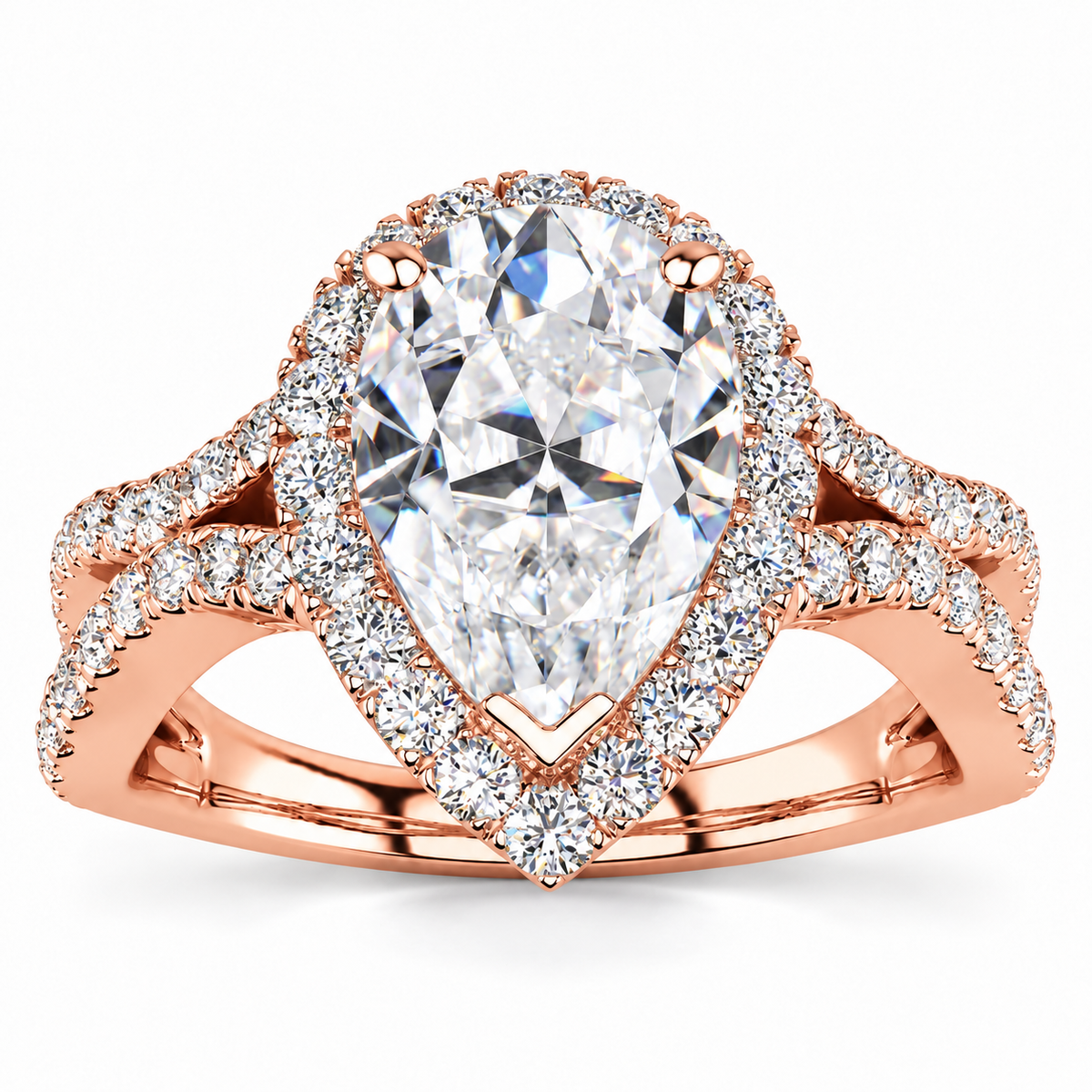 Jasmine Lab Grown Diamond Ring — rose gold — front view