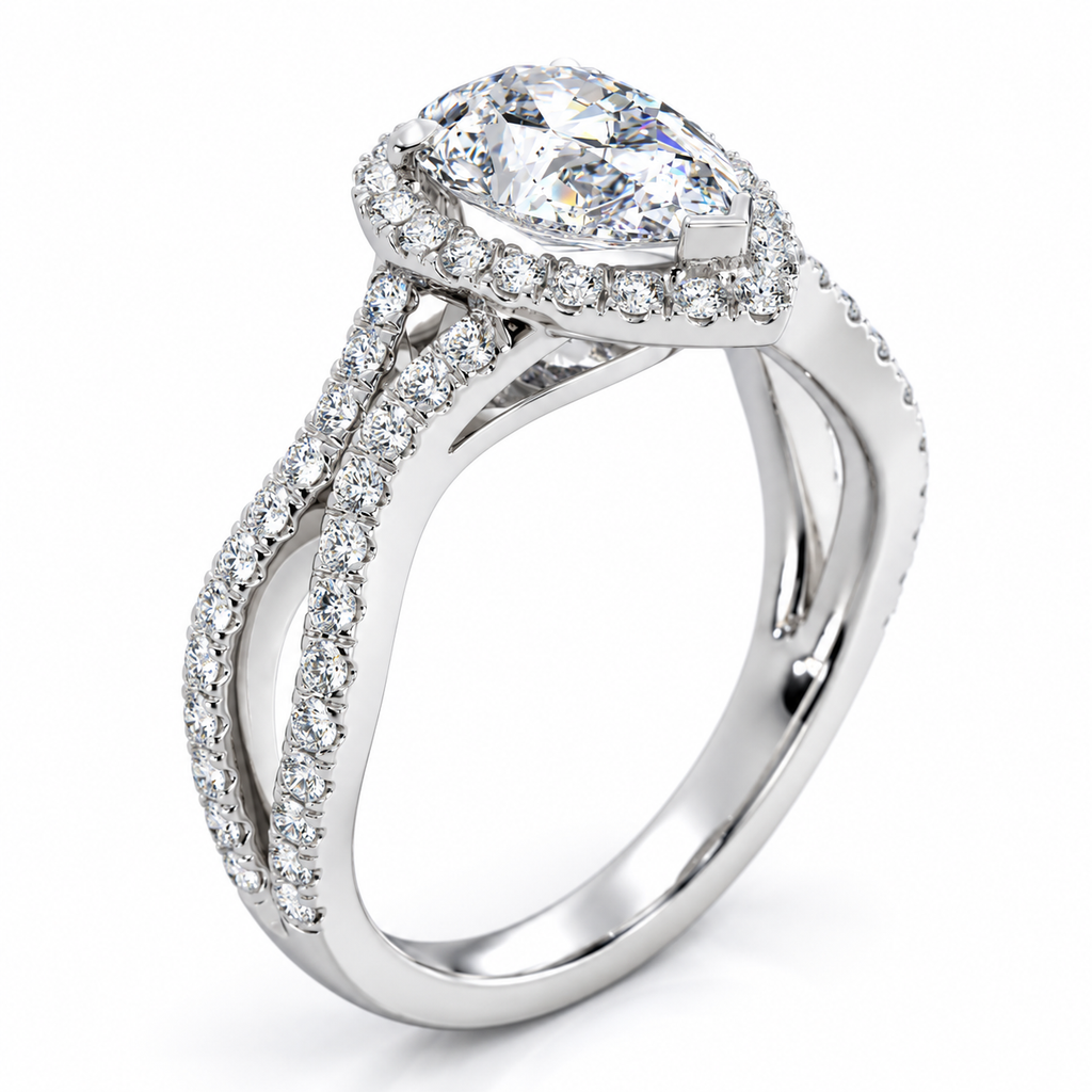 Jasmine Lab Grown Diamond Ring — white gold — end view