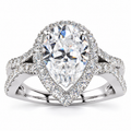 Jasmine Lab Grown Diamond Ring — white gold — front view