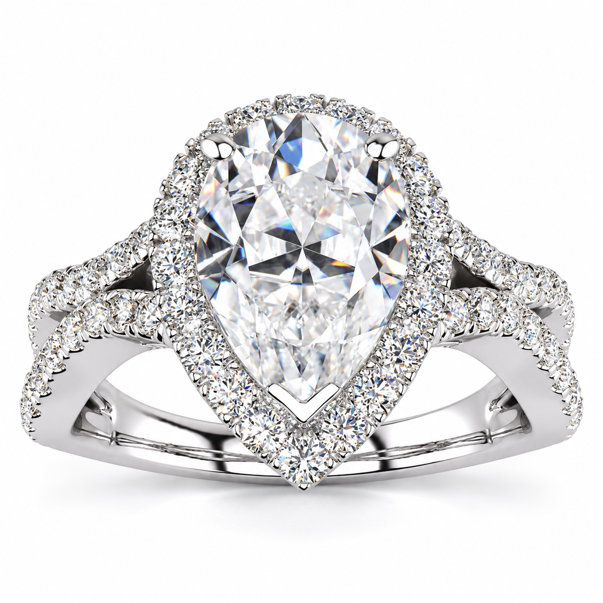 Jasmine Lab Grown Diamond Ring — white gold — front view
