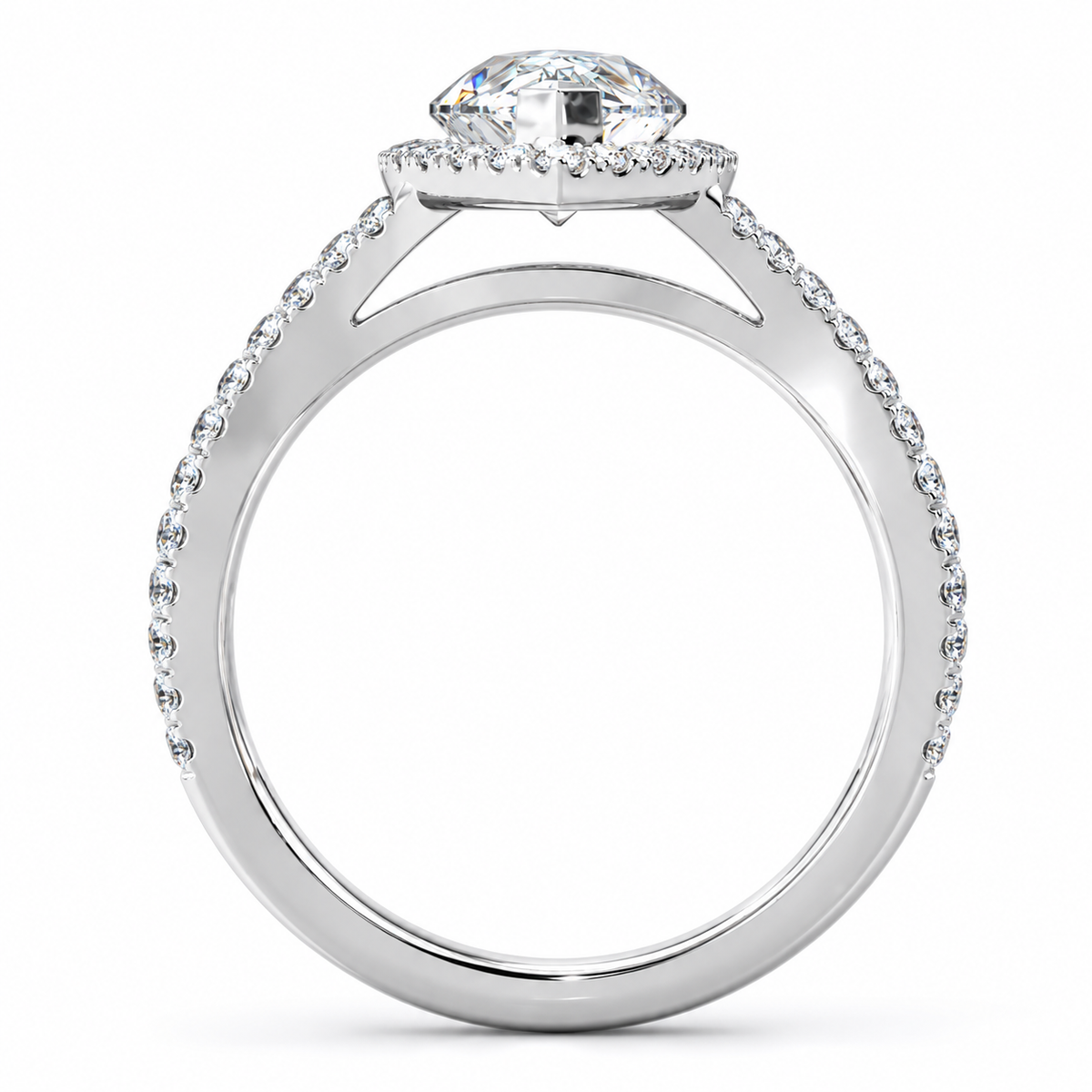 Jasmine Lab Grown Diamond Ring — white gold — side profile