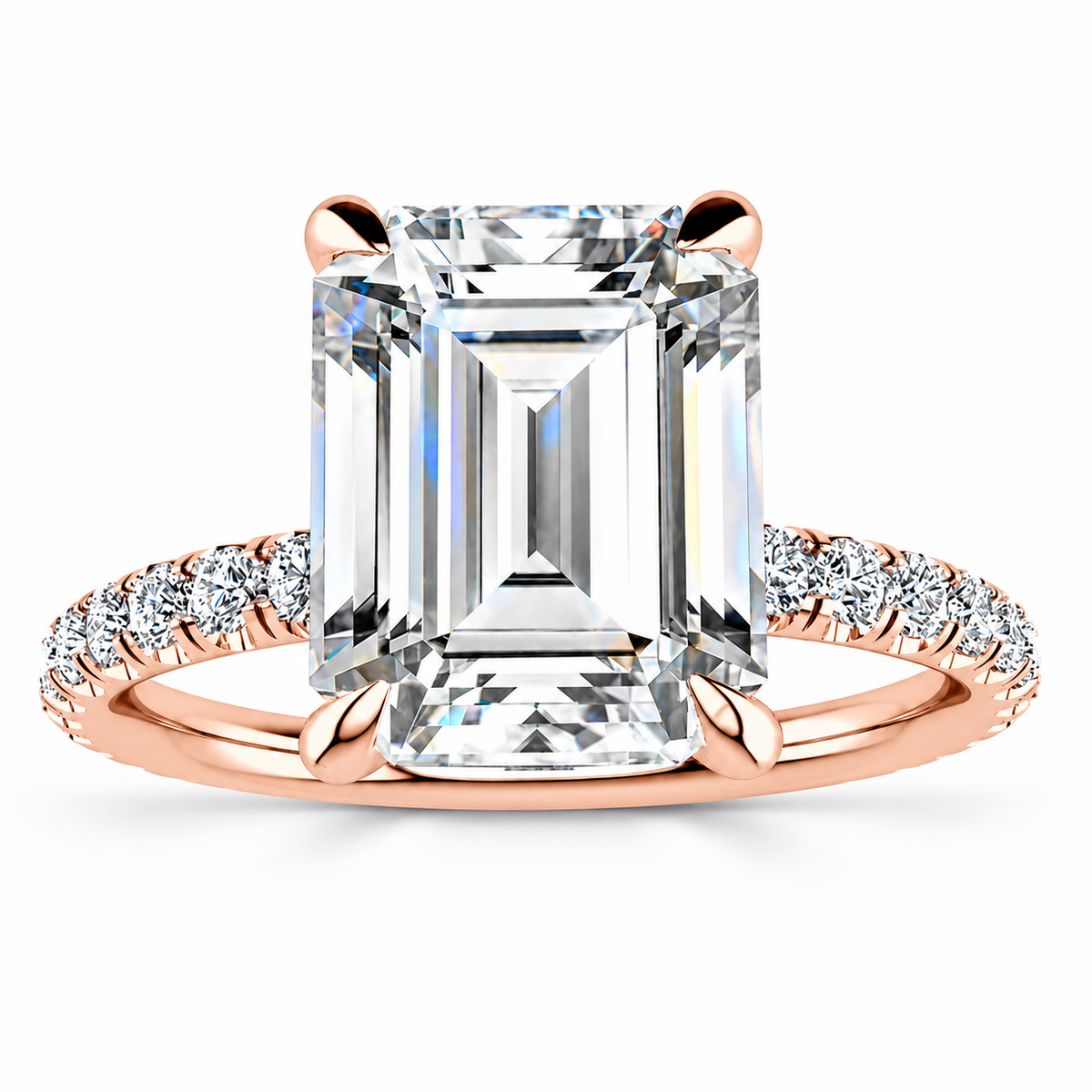 Jennifer Lab Grown Diamond Ring — rose gold — front view