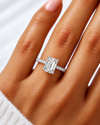 Jennifer Lab Grown Diamond Ring — white gold — on hand