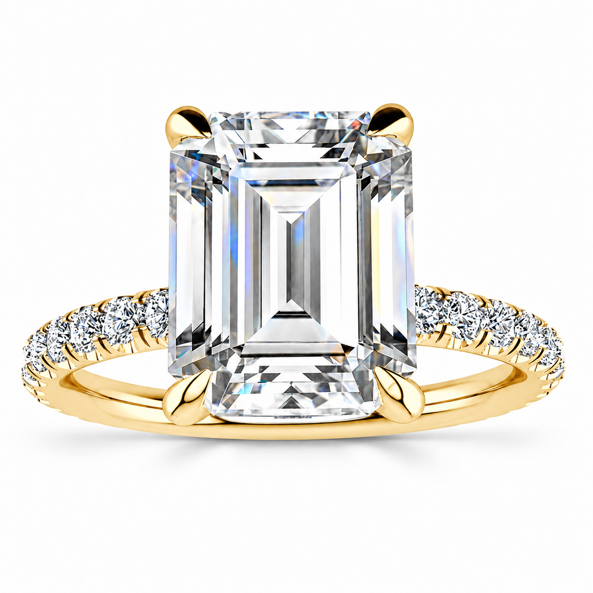 Jennifer Lab Grown Diamond Ring — yellow gold — front view