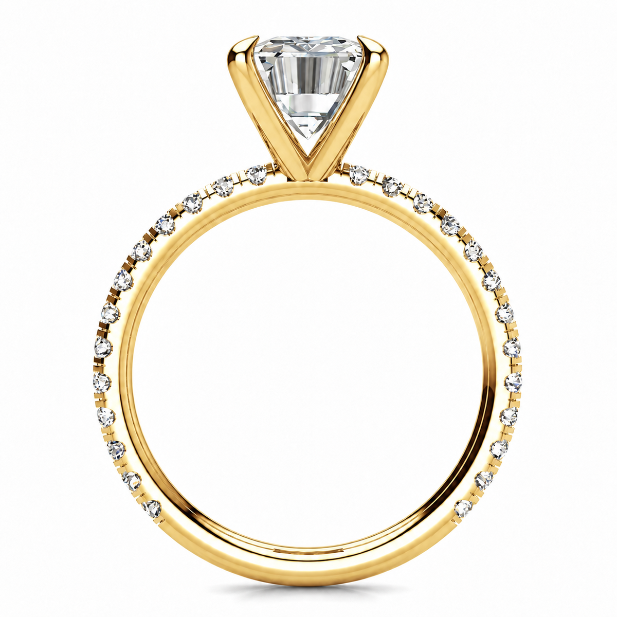 Jennifer Lab Grown Diamond Ring — yellow gold — side profile