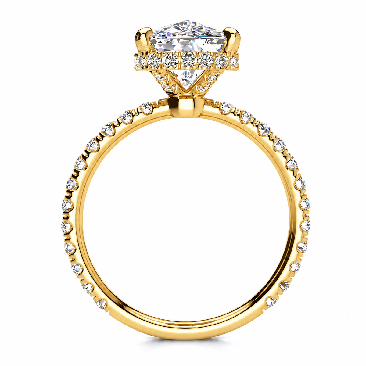 Jenny Lab Grown Diamond Ring — yellow gold — side profile