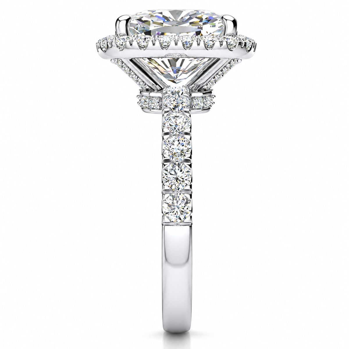 Jessica Lab Grown Diamond Ring — white gold — end view
