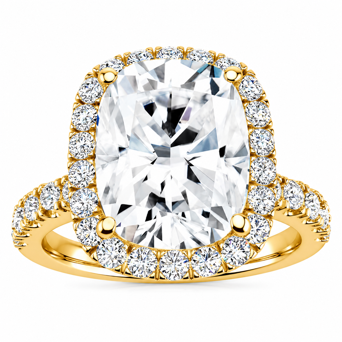 Jessica Lab Grown Diamond Ring — yellow gold — front view