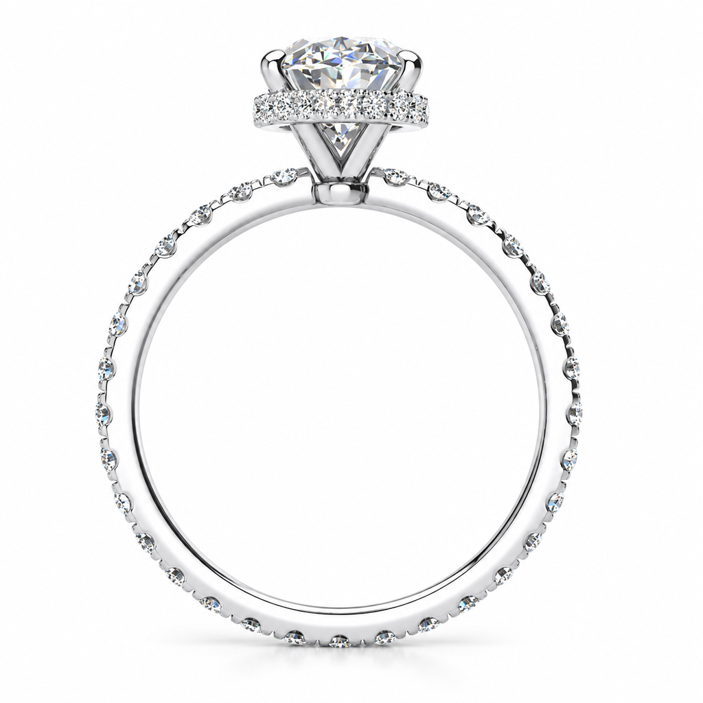 Joan Lab Grown Diamond Ring — white gold — side profile