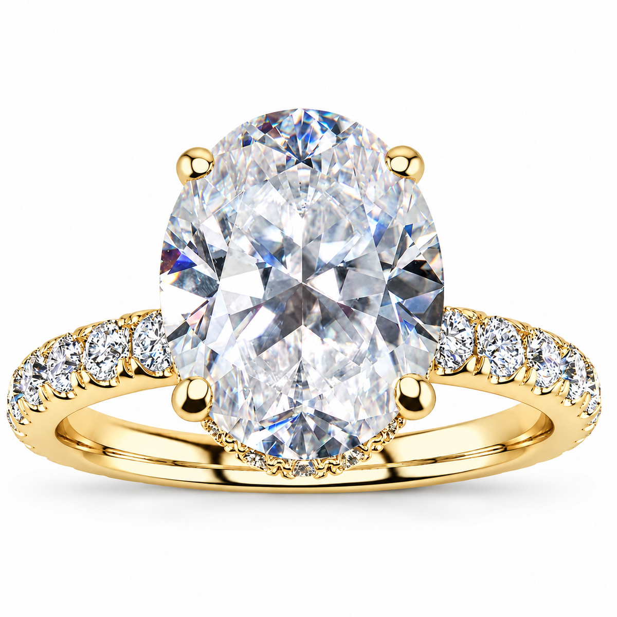 Joan Lab Grown Diamond Ring — yellow gold — front view