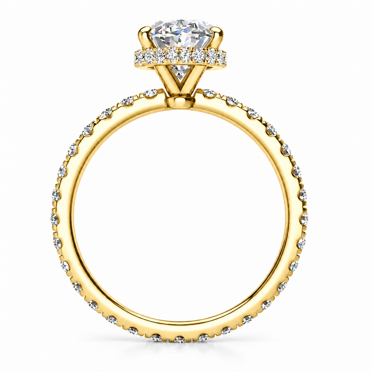 Joan Lab Grown Diamond Ring — yellow gold — side profile