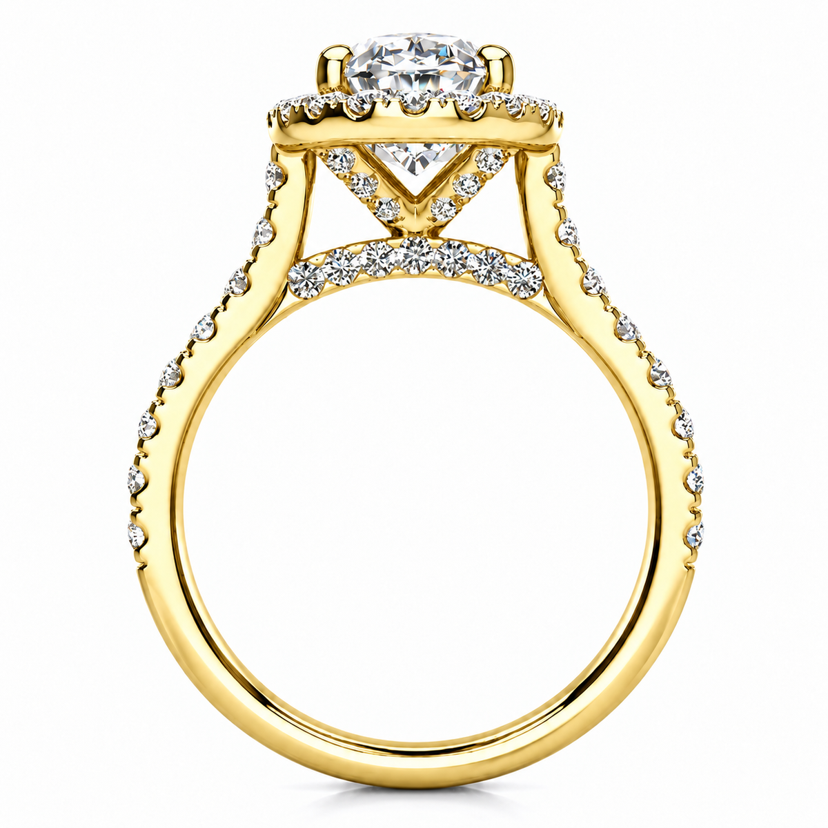 Josaleen Lab Grown Diamond Ring — yellow gold — side profile