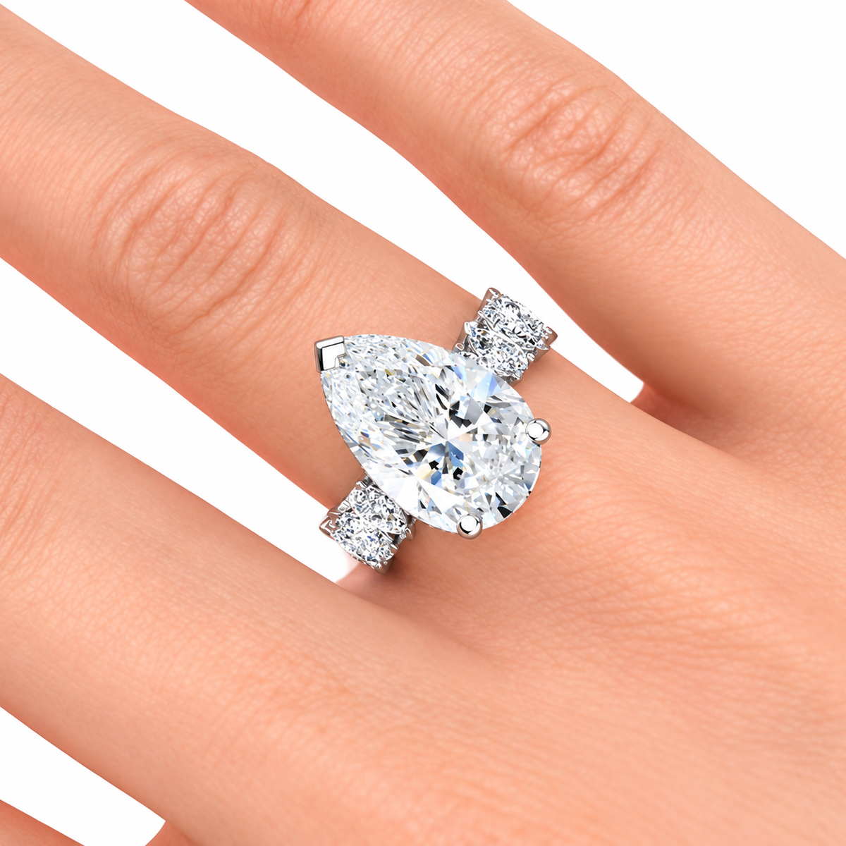 Josaphine Lab Grown Diamond Ring — white gold — hand view