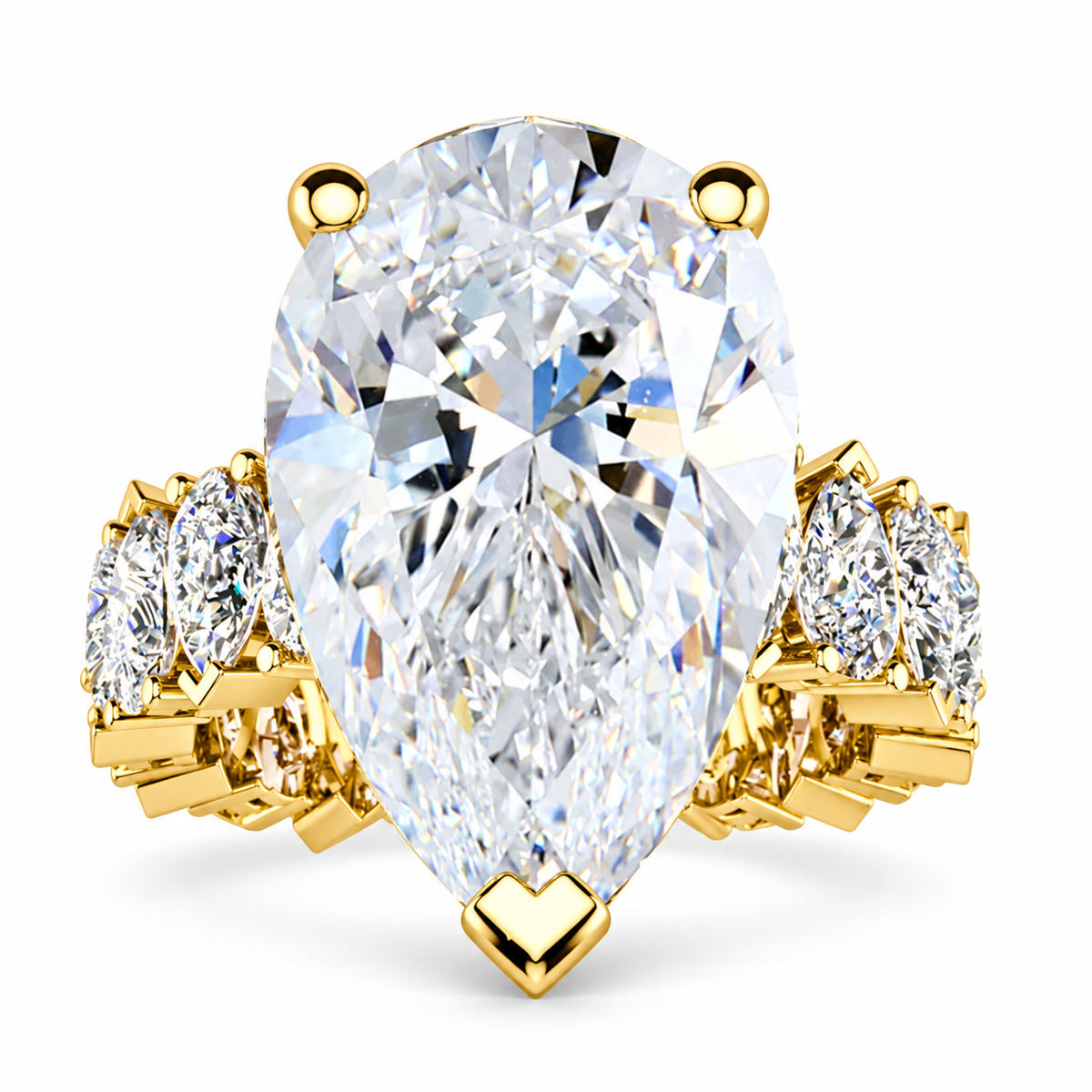 Josaphine Lab Grown Diamond Ring — yellow gold — front view