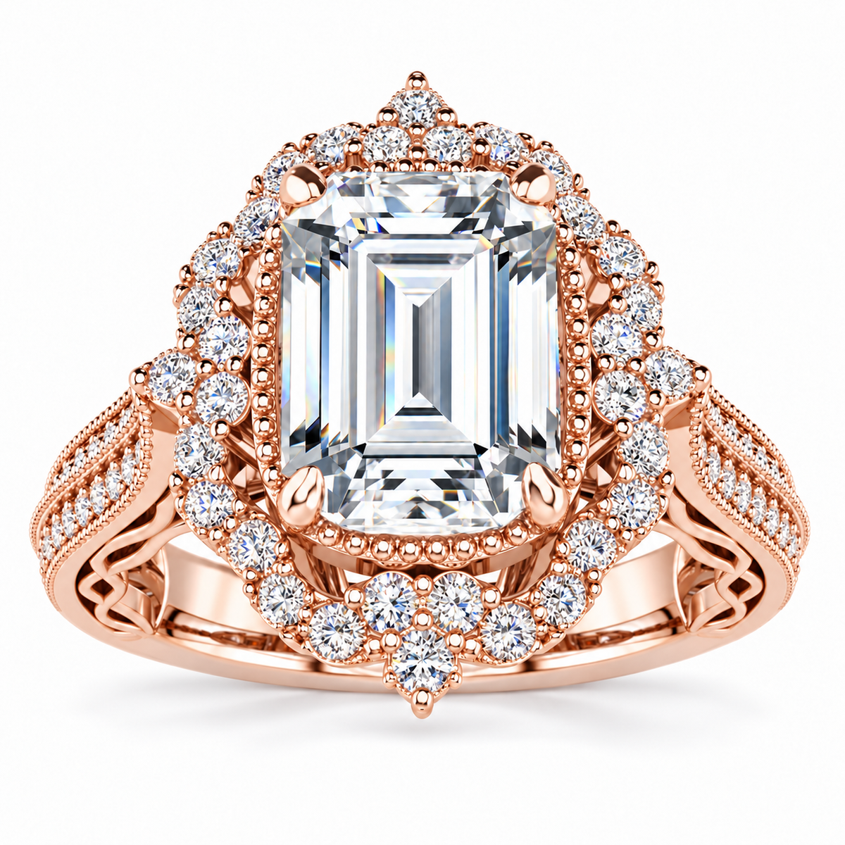 Josie Lab Grown Diamond Ring — rose gold — front view