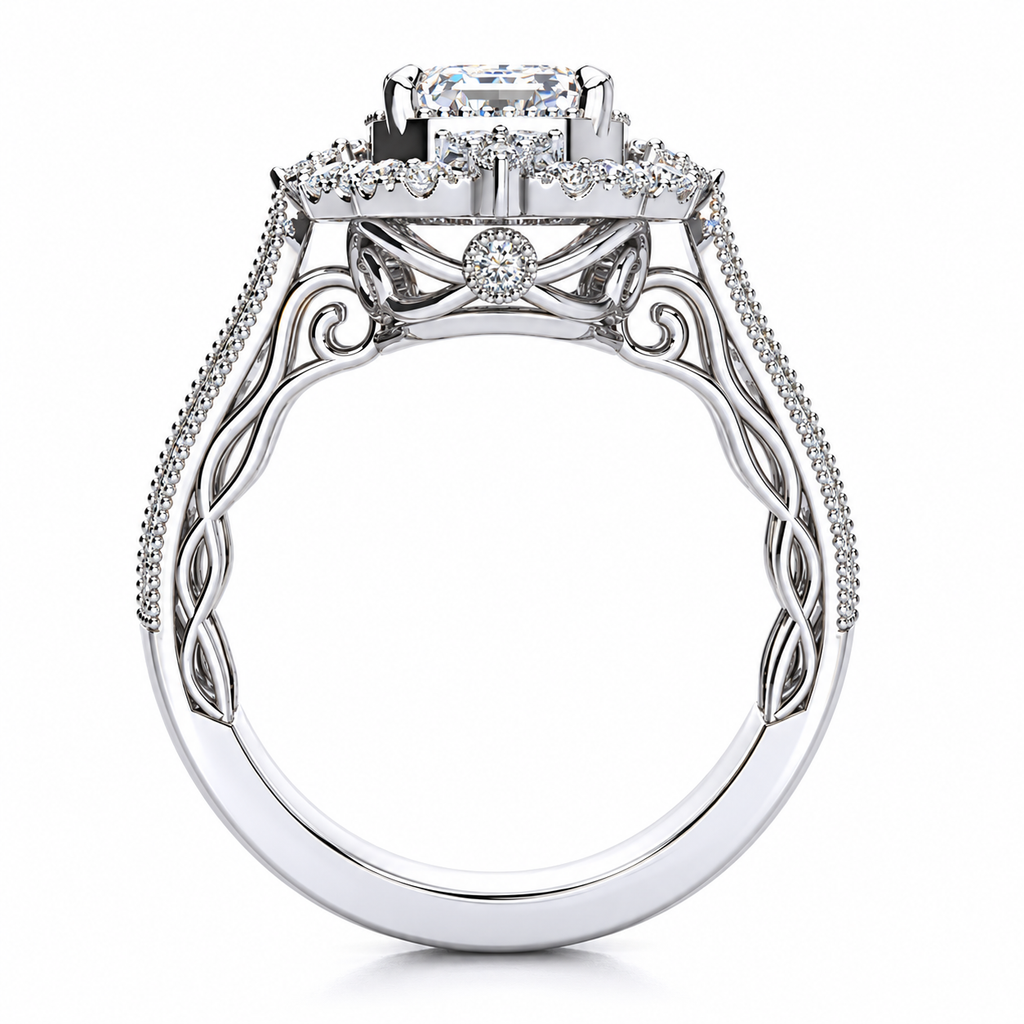 Josie Lab Grown Diamond Ring — white gold — side profile