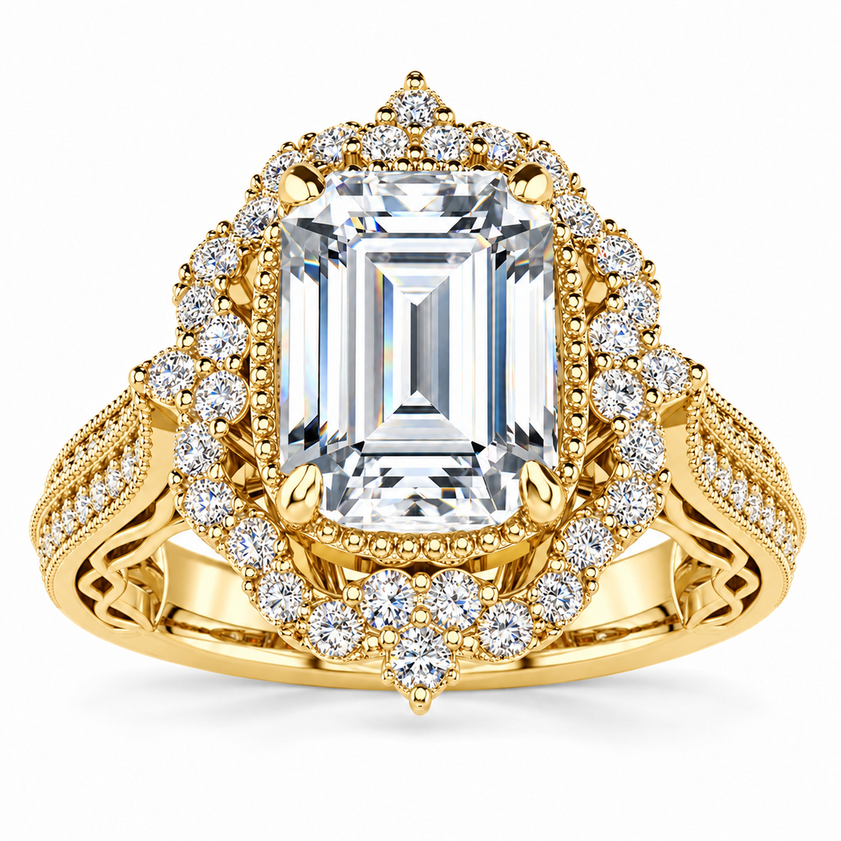Josie Lab Grown Diamond Ring — yellow gold — front view