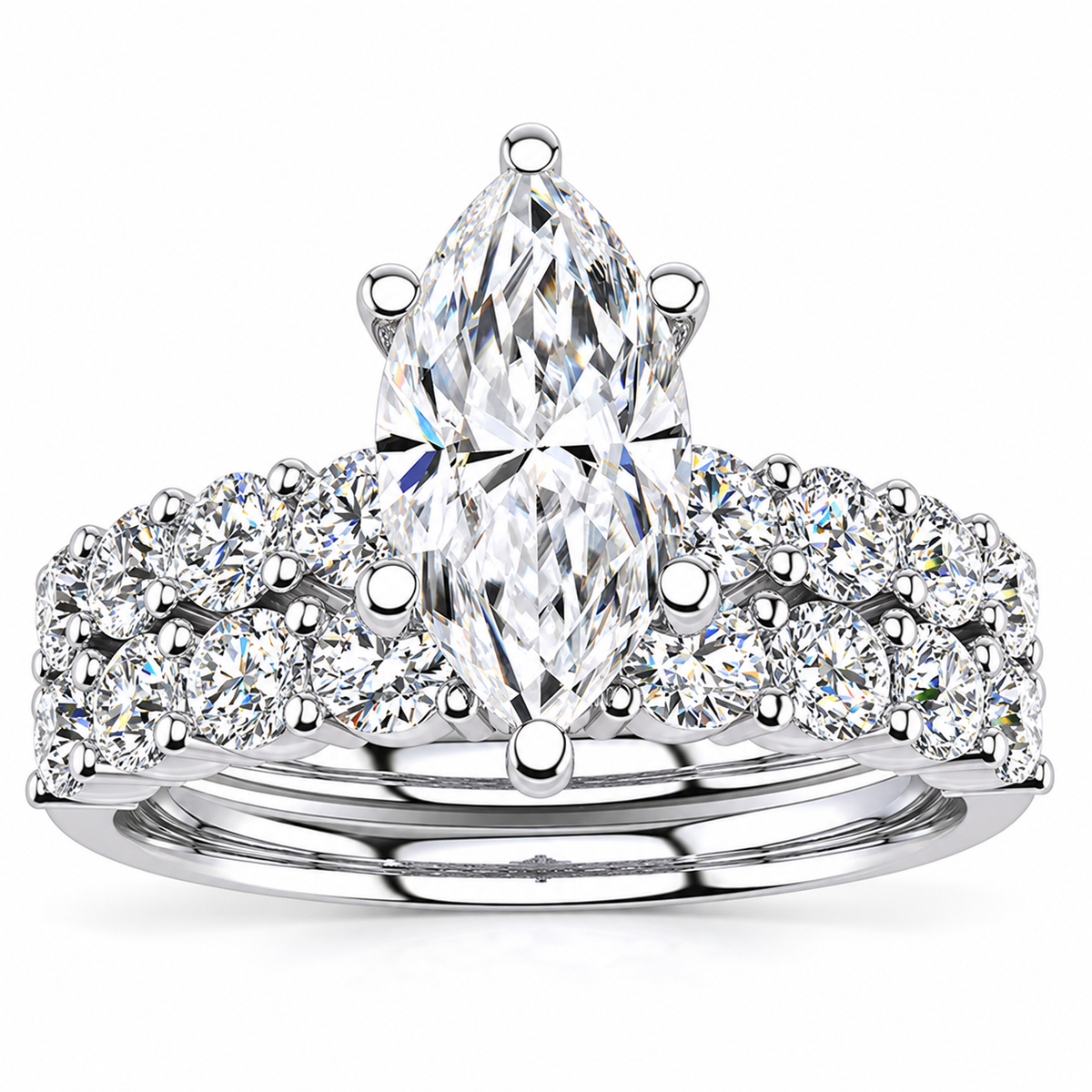 Jude Lab Grown Diamond Ring — white gold — front view