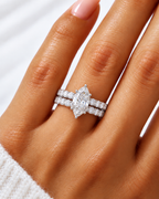 Jude Lab Grown Diamond Ring — white gold — on hand