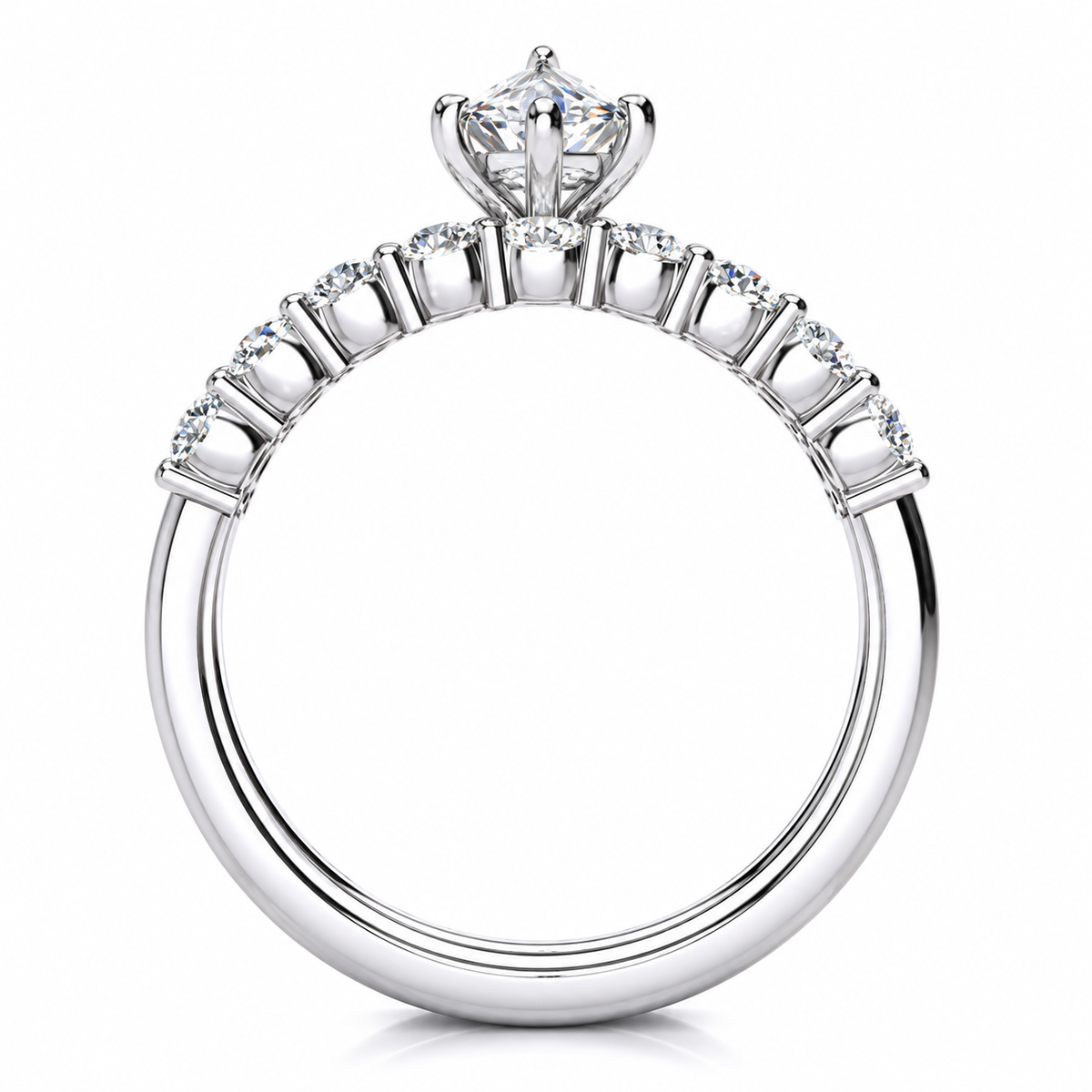 Jude Lab Grown Diamond Ring — white gold — side profile